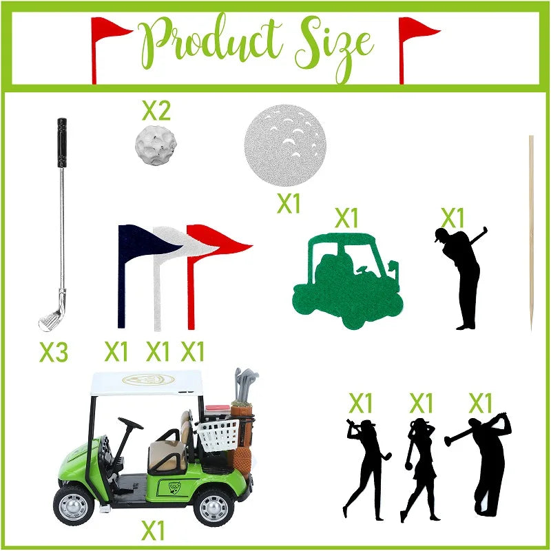 26 Adet Golf Pasta Süslemesi Pasta Üstü Süslemeleri