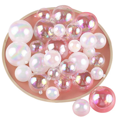 10 Adet Şeffaf Baloncuk Topu Pasta Süsü İnci Eklemeli