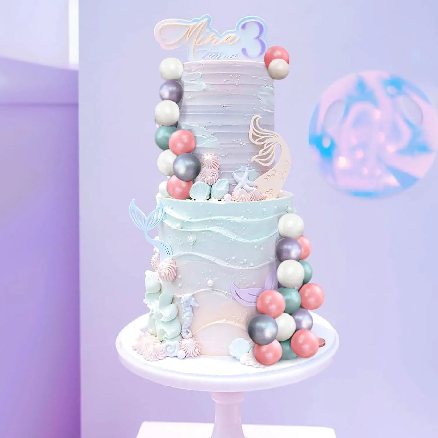 Yaldızlı Denizkızı Kuyruğu Pasta Süsü