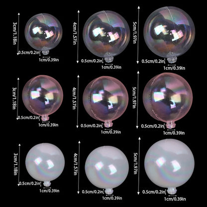 10 Adet Şeffaf Baloncuk Topu Pasta Süsü İnci Eklemeli