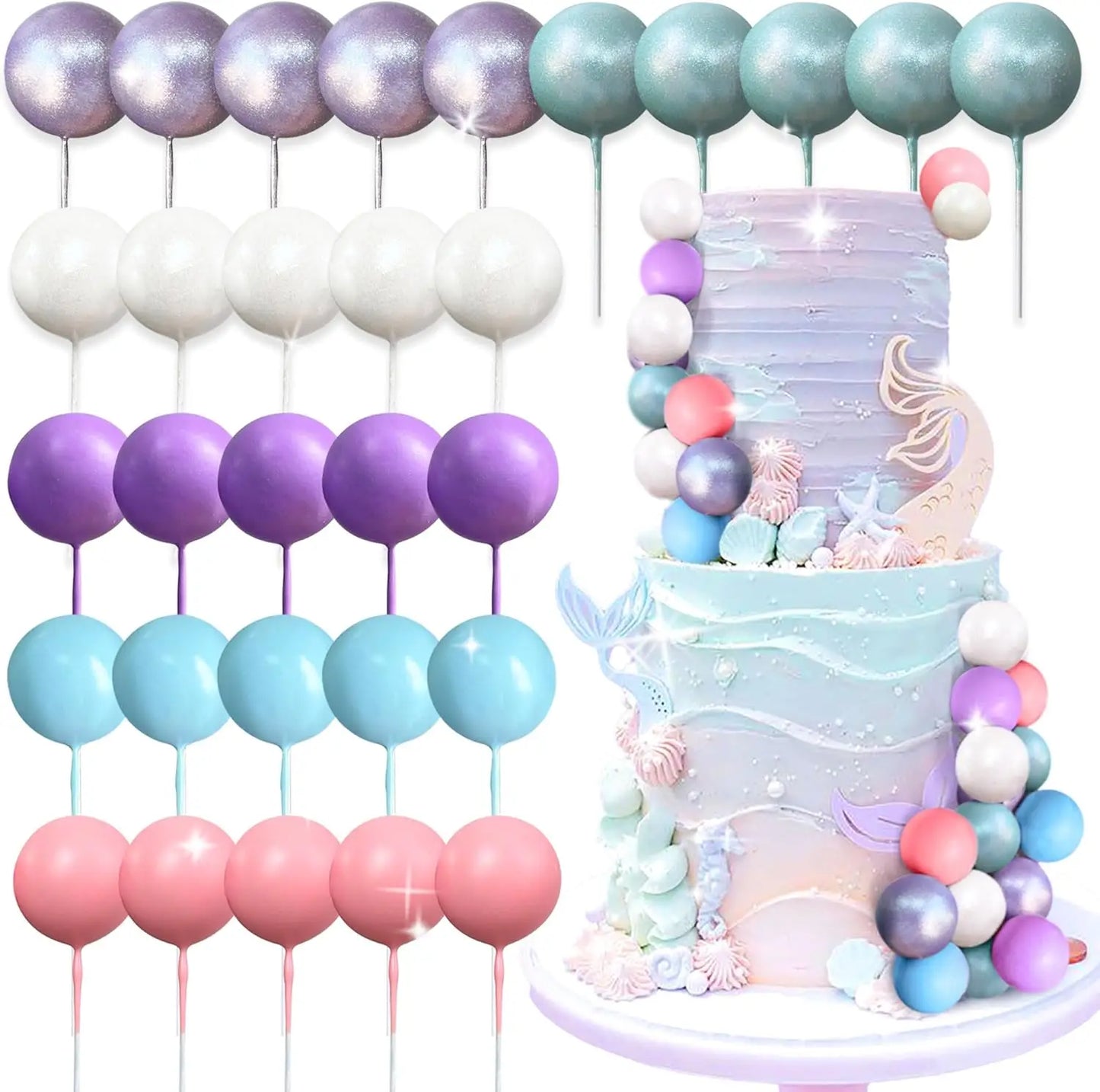 Yaldızlı Denizkızı Kuyruğu Pasta Süsü