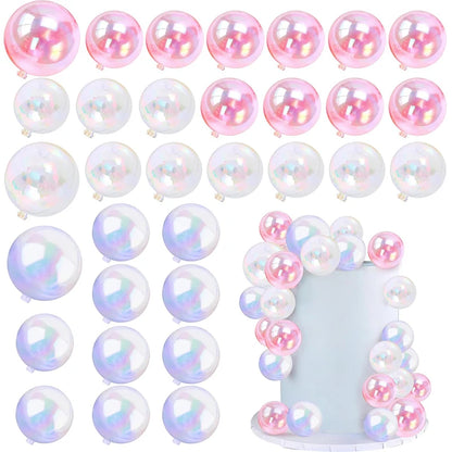 10 Adet Şeffaf Baloncuk Topu Pasta Süsü İnci Eklemeli