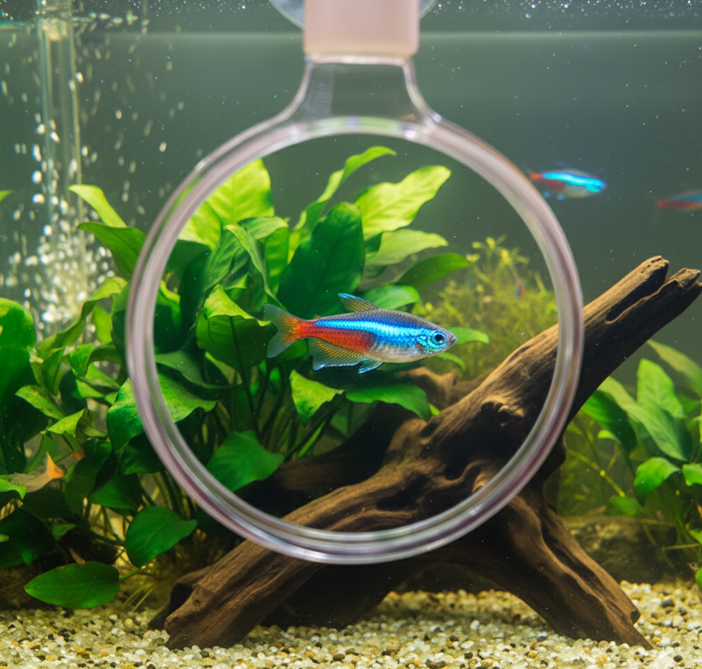 Akvaryum Büyüteci - Vantuzlu Akrilik Büyüteç