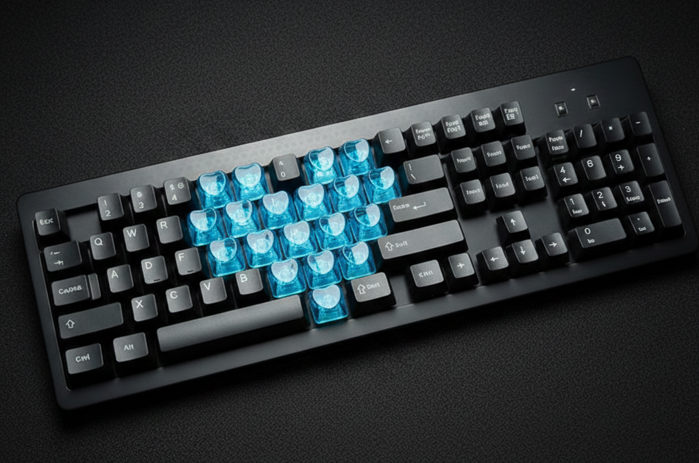 21 Parça Mekanik Oyuncu Klavye Tuş Başlıkları- Baskısız Yarı Saydam