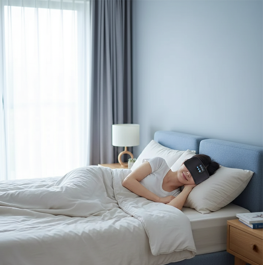 Ter Emici Bluetooth Müzikli Spor Saç Bandı Uyku Bandı Göz Maskesi