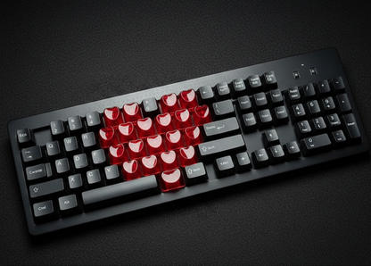 21 Parça Mekanik Oyuncu Klavye Tuş Başlıkları- Baskısız Yarı Saydam