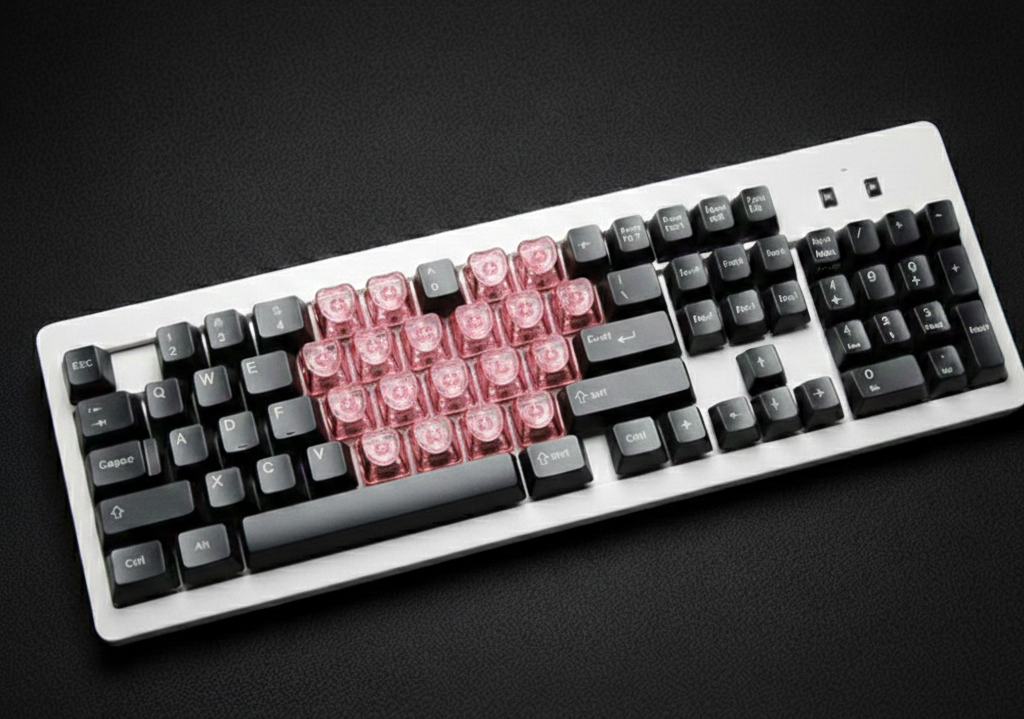 21 Parça Mekanik Oyuncu Klavye Tuş Başlıkları- Baskısız Yarı Saydam