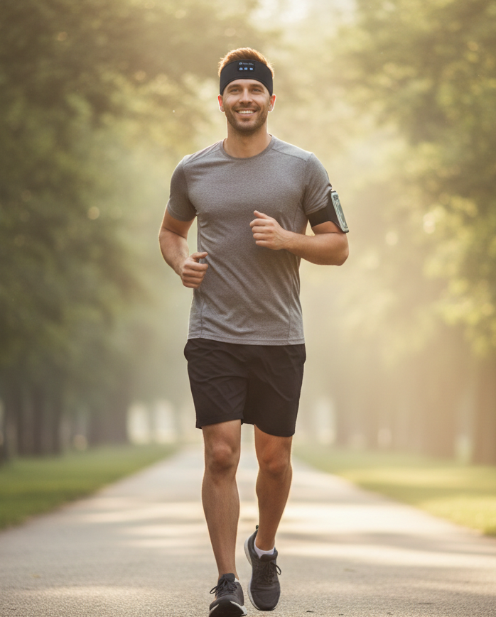 Ter Emici Bluetooth Müzikli Spor Saç Bandı Uyku Bandı Göz Maskesi