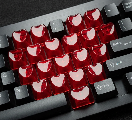 21 Parça Mekanik Oyuncu Klavye Tuş Başlıkları- Baskısız Yarı Saydam