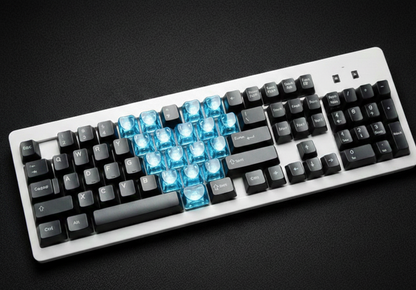 21 Parça Mekanik Oyuncu Klavye Tuş Başlıkları- Baskısız Yarı Saydam