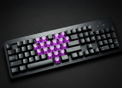 21 Parça Mekanik Oyuncu Klavye Tuş Başlıkları- Baskısız Yarı Saydam